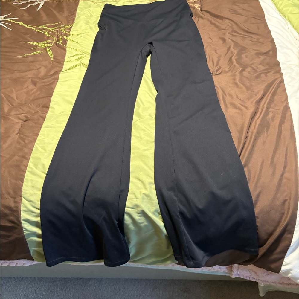 Baleaf Black Wide-Leg High-Waist Yoga Pants